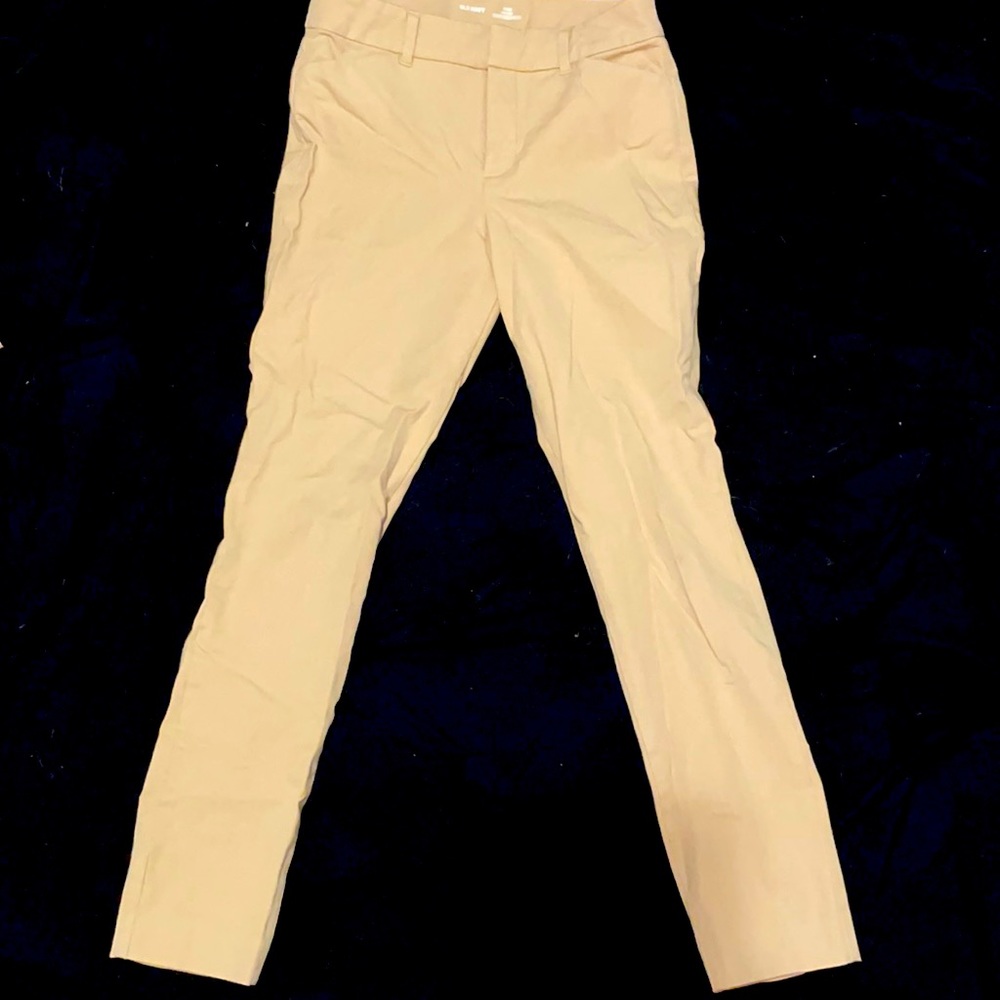 Old Navy khaki pants. Pixie high rise. Secret slim pockets.